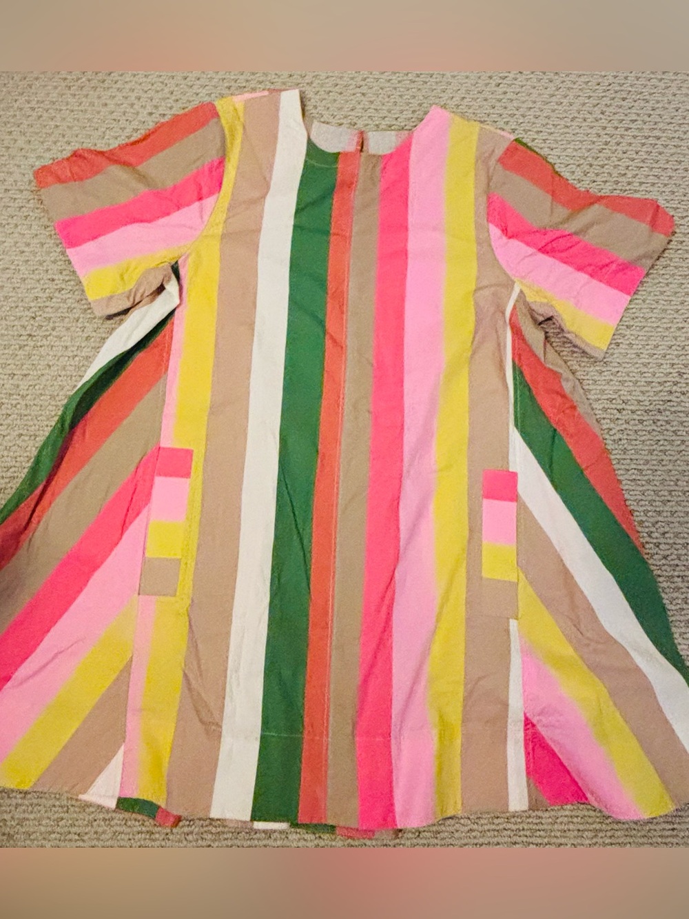CROSBY Multicolor Stripe Short Sleeve Mini Dress. Size Medium in mint condition